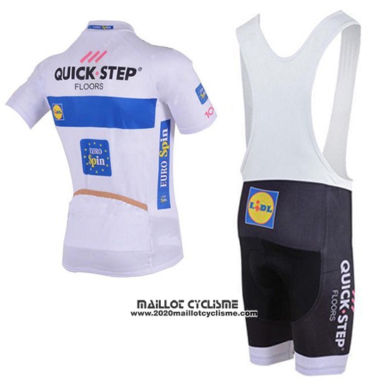 2018 Maillot Ciclismo Quick Step Floors Blanc Manches Courtes et Cuissard